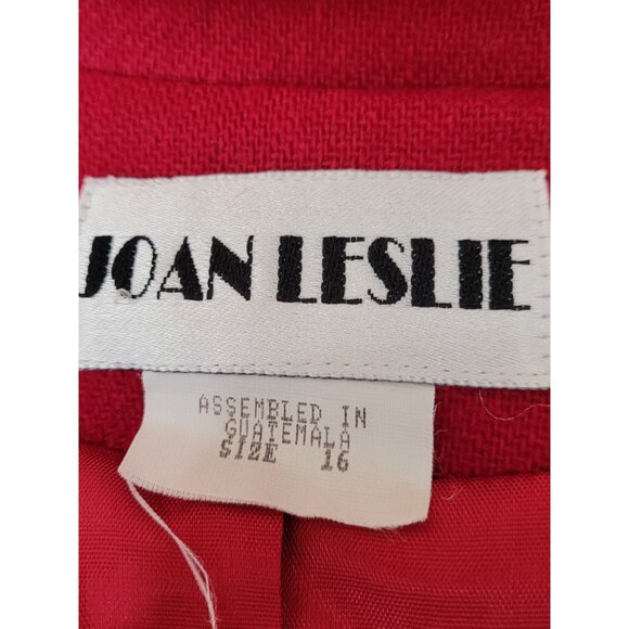 Joan Leslie Womens Red Wool & Nylon Blazer Size 16 With Gold Button Detail - Picture 13 of 16